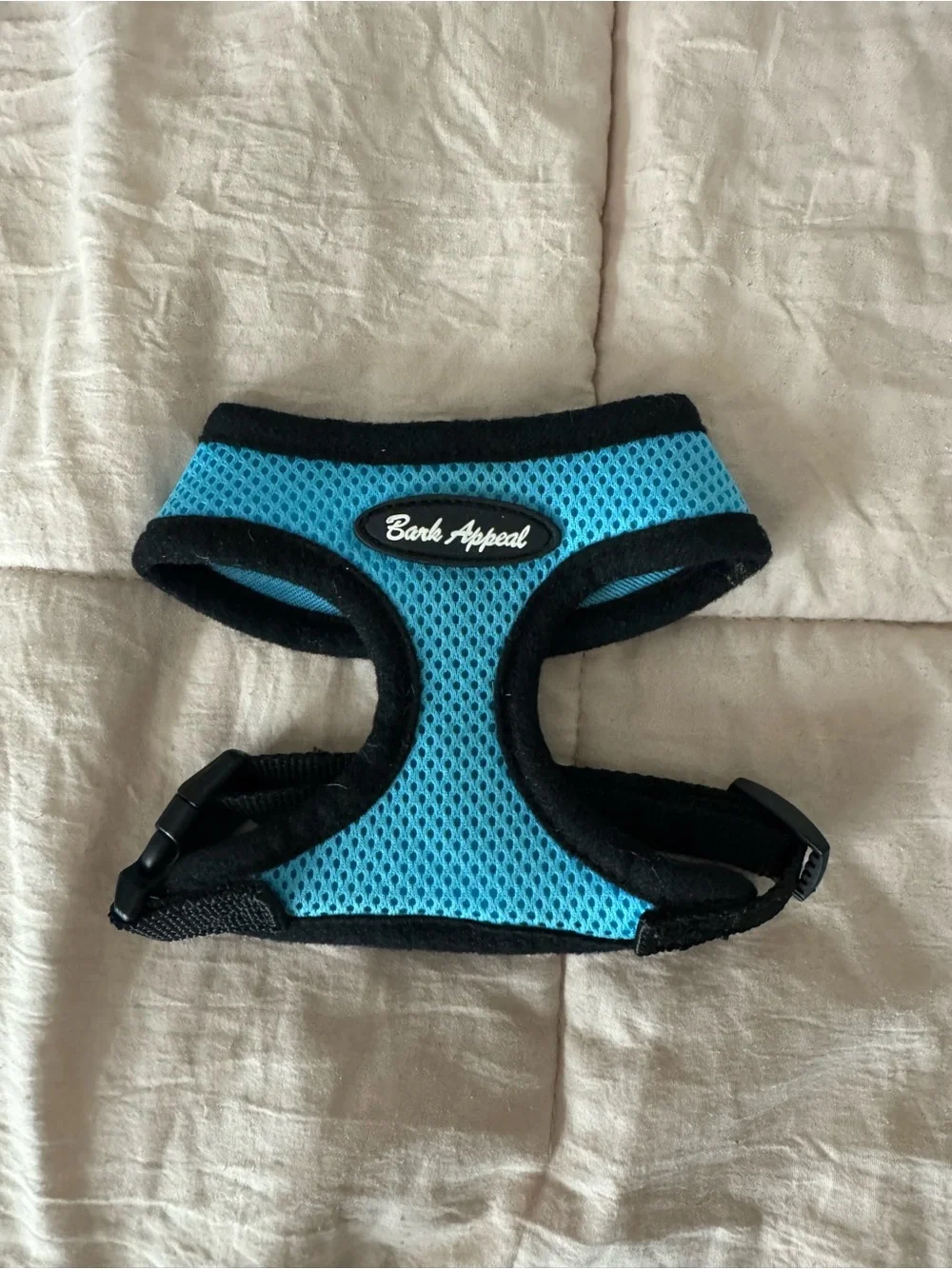 Bark Appeal Turquoise Mesh Dog Harness with Black Trim